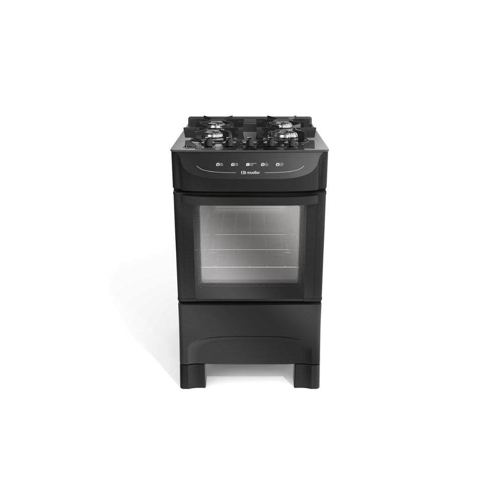 Fogão Mueller 4 Bocas com mesa de vidro Preto MFV4BB - Bivolt