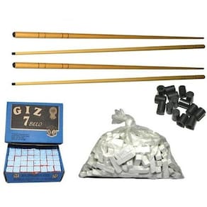 Kit 4 Taco 1,30+ 144 Giz Azul+ Kg Branco + 20 Ponteira Sinuca