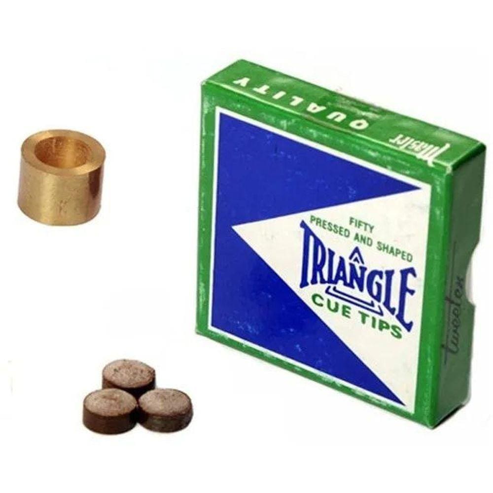3 Solas Triangle 11mm + 1 Virola Metal Taco Sinuca
