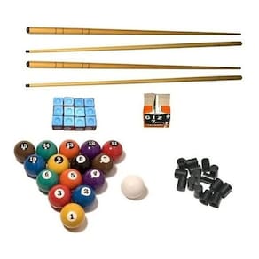 Kit 4 Taco1,45+ Giz Azul+ Branco+ Bola Nª+ 20 Ponteira Sinuca