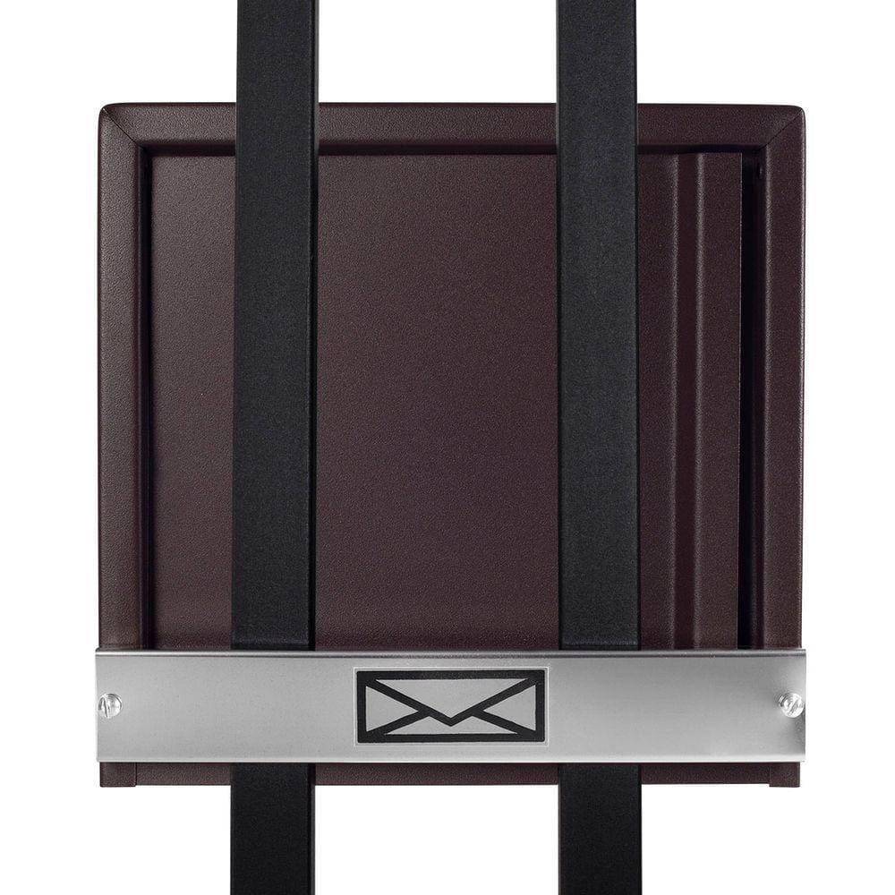 Caixa De Correio Grade Vertical Marrom Aço Inox Moderna