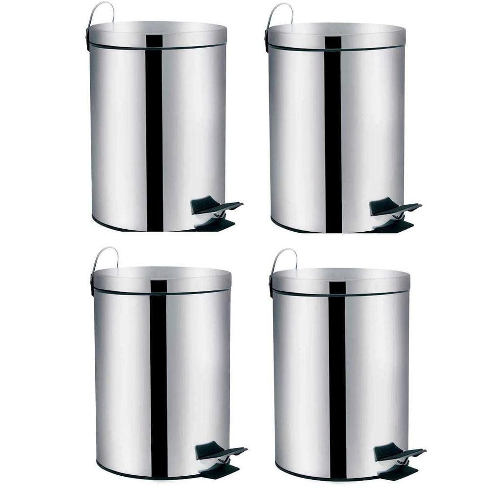 Kit 4 Lixeiras Cesto Lixo Inox Banheiro Cozinha 3 Litros Mor