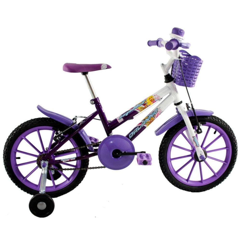 Bicicleta Infantil Aro 16 Milla com Cestinha cor Violeta