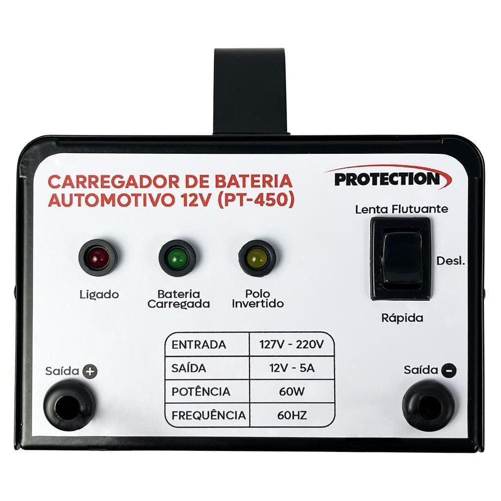 Carregador De Bateria Automotivo Até 300A 12V Bivolt Pt-450