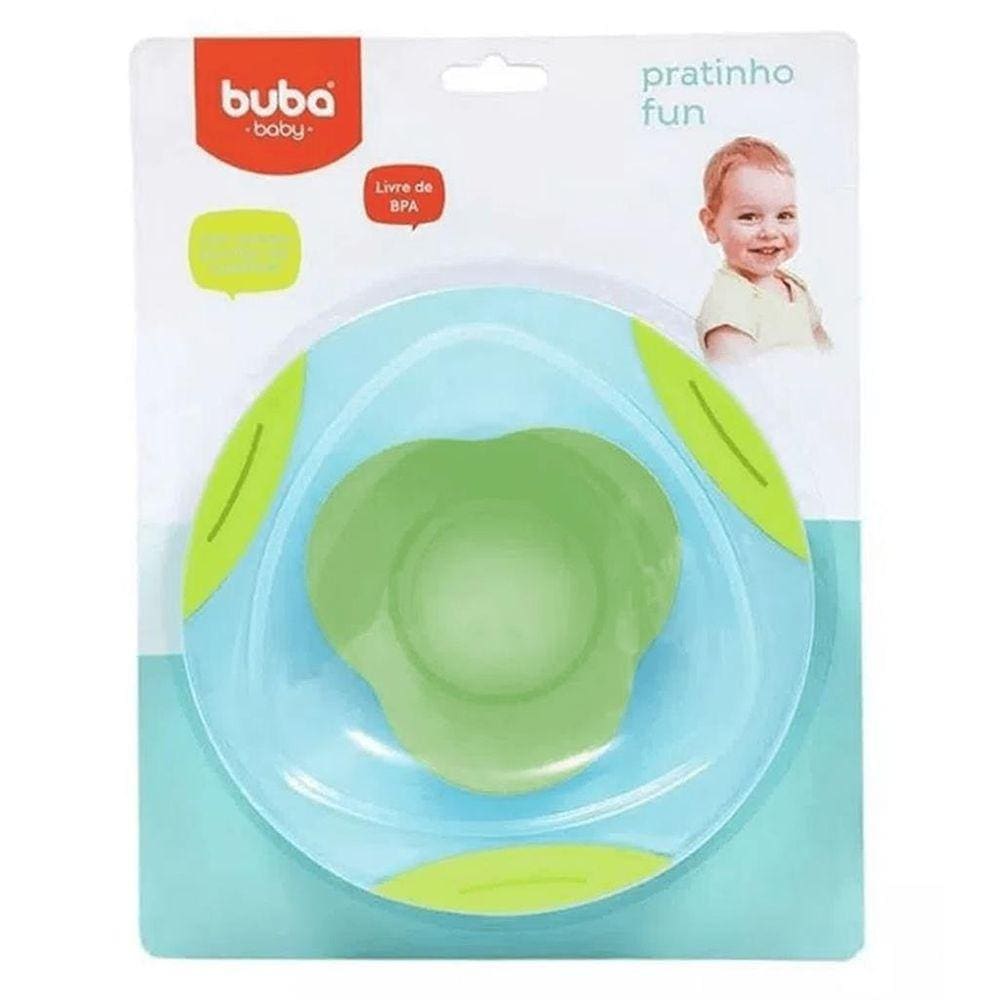 Prato Infantil Azul Bowl Com Ventosa Buba Baby Livre De BPA