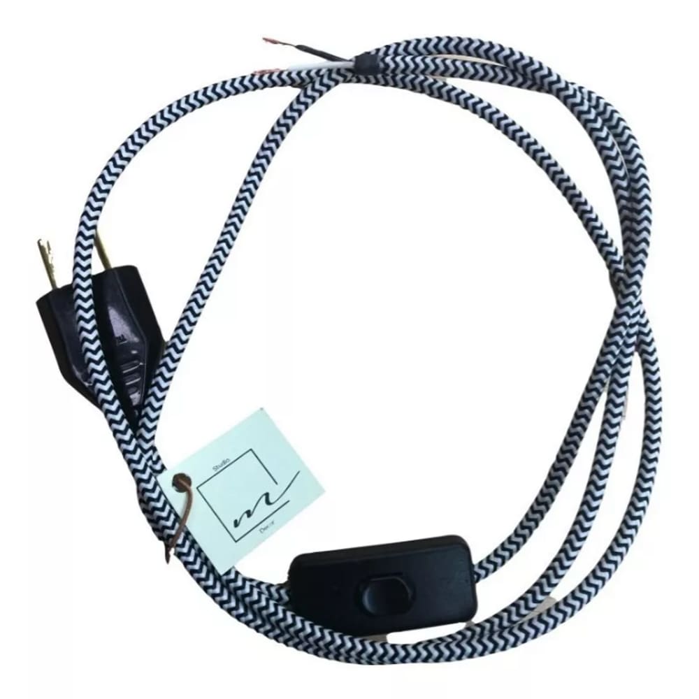 Fio/cabo Tecido C/ Interruptor-luminária E Abajur 1,50metros