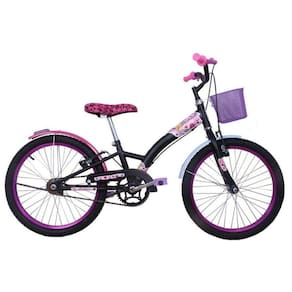 Bicicleta Feminina Aro 20 Fashion High com Cestinha Preta