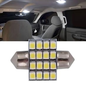 Par Lampada Torpedo Carro 16 Led 31 Mm Teto Porta Luvas Mala Placa