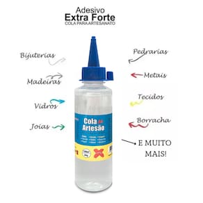 Cola de Silicone Líquida p/ Artesanato Eva Isopor Couro Papel Papelão Cetim 100ml