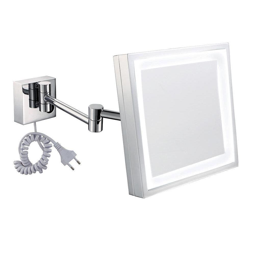 Espelho Luz Ring Light Quadrado Articulado Italy Line E6505
