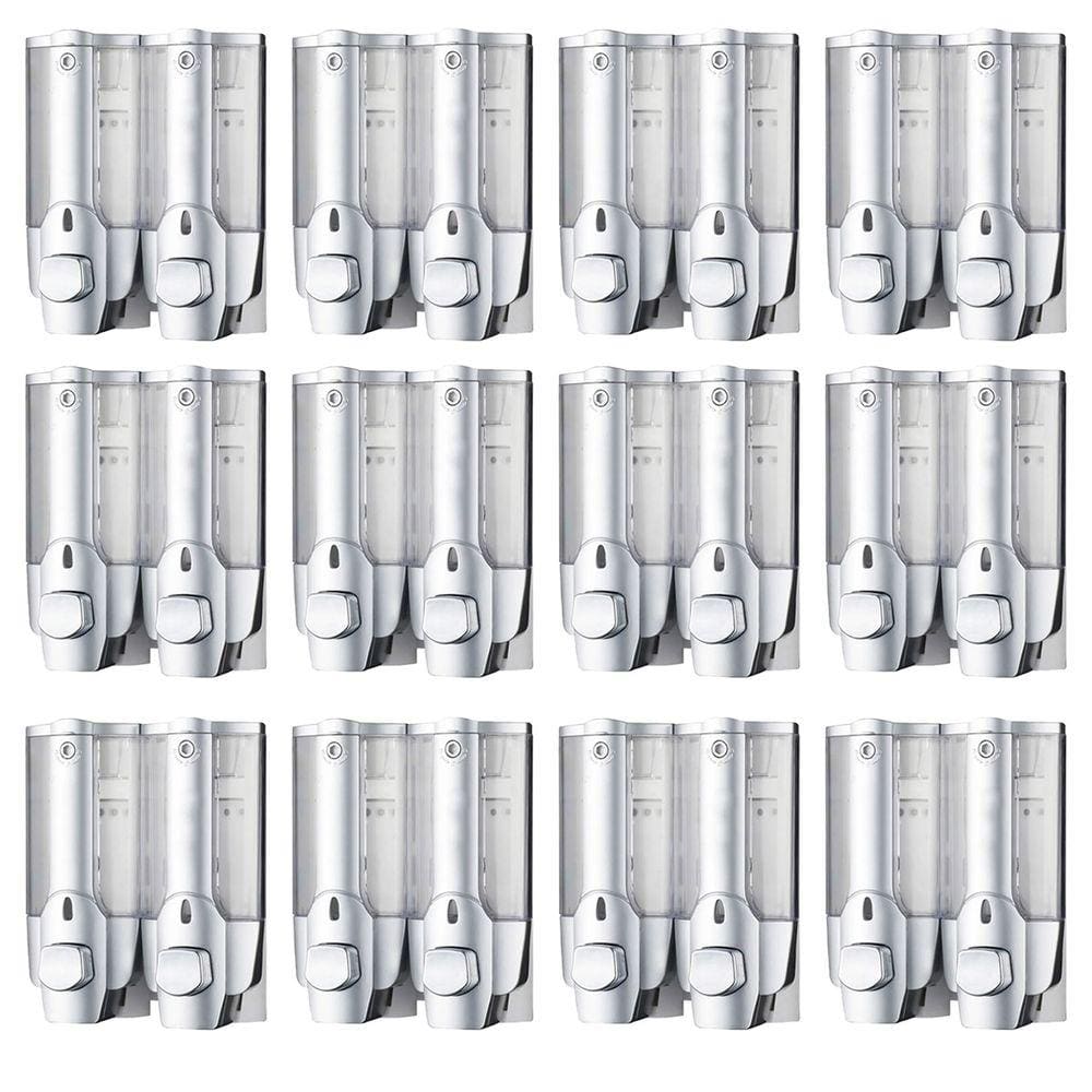 Dispenser Duplo Kit 12 Unidades Alcool Gel Sabonete Liquido Shampoo Banheiro Shopping Hotel Restaurante