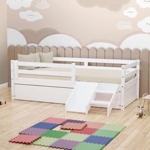 Bicama Solteiro Slim e Mini Escada/Escorregador Branco Housin