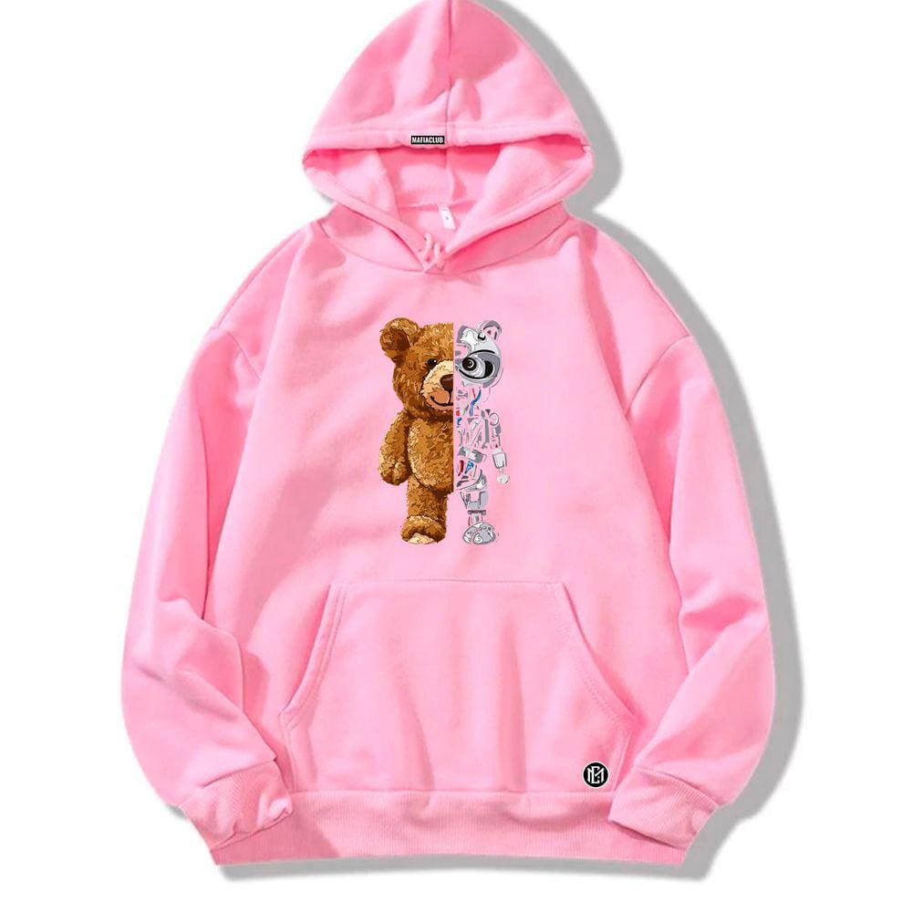 Moletom Canguru Mafiaclub com Capuz Urso Robo Streetwear