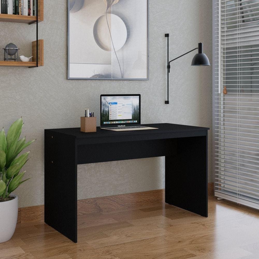 Mesa para Escritório 120cm Office Turim Espresso Móveis Preto Onix