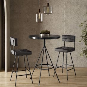 Conjunto Mesa Bistrô e 2 Banquetas Madri Salaone Preto/Marrom