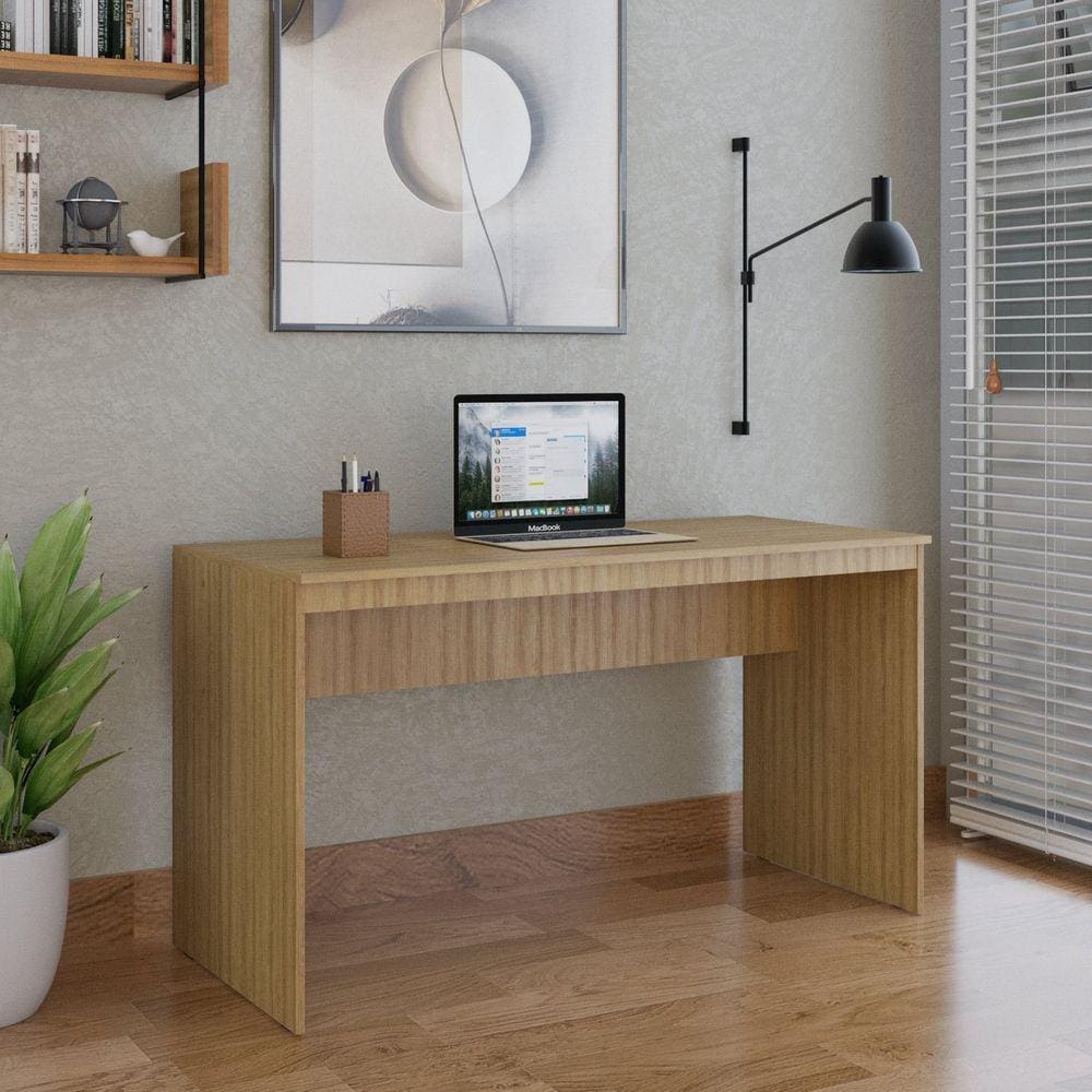 Mesa para Escritório 135cm Office Turim Espresso Móveis Lamina Mel