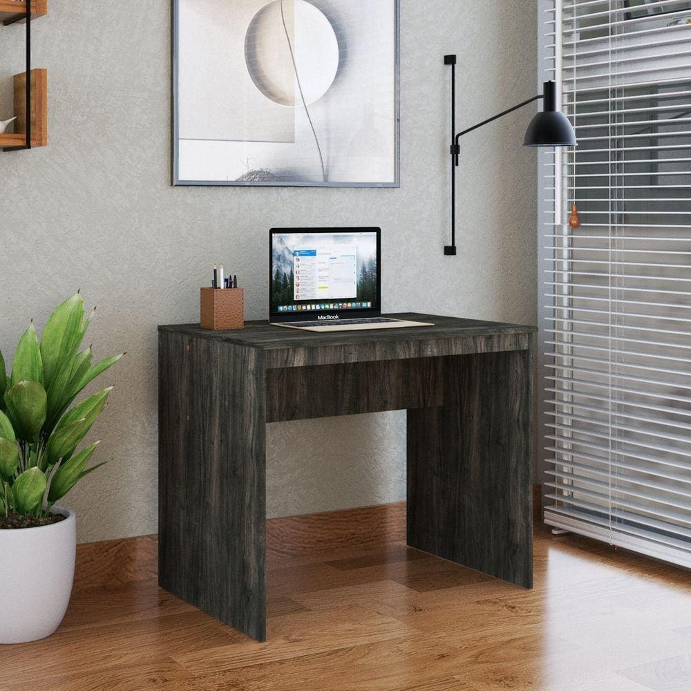 Mesa para Escritório 90cm Office Turim Espresso Móveis Carvalho Dark