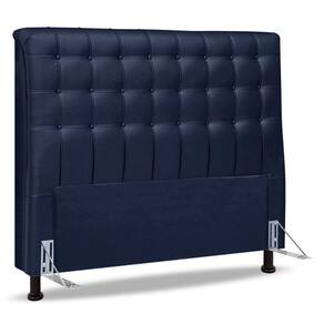 Cabeceira Cama Box Casal Queen Size Ciara 160cm Botonê com Frame Suede Azul Marinho - Desk Design