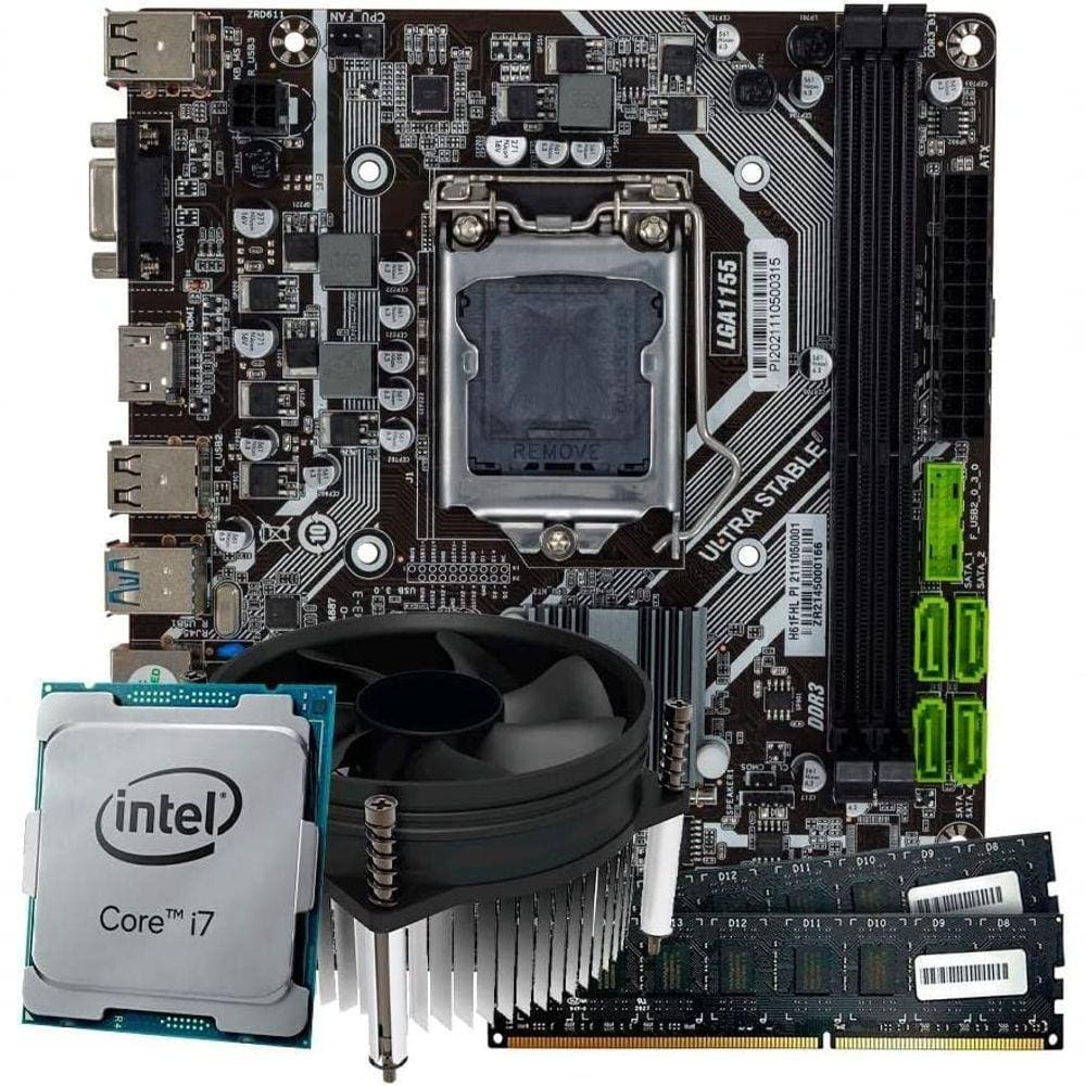 Kit Upgrade Intel Core I7 Terceira Geração Placa Mãe H61 Lga1155 Com 16gb De Ram