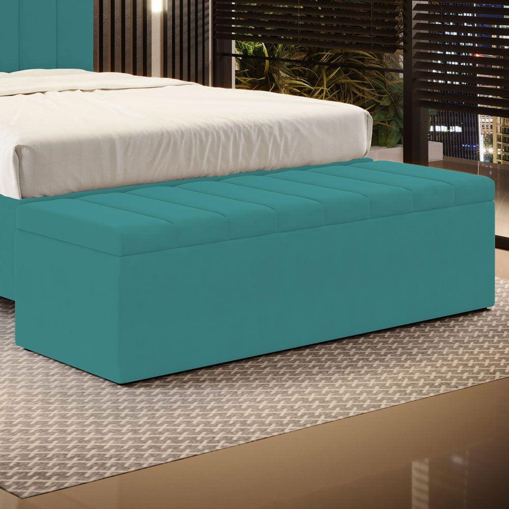 Calçadeira Baú Navi 140 / Z-016 Sued Azul Turquesa
