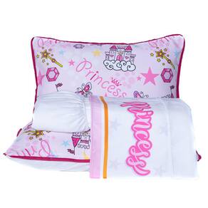 Jogo de Cama Princesa Estrelas Branco Queen 04 Peças - Micropercal 180 Fios