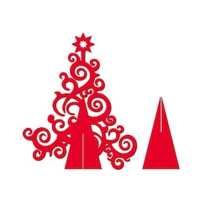 Árvore De Natal Com Arabescos 25cmx30cm - Cria Arte Laser Vermelho