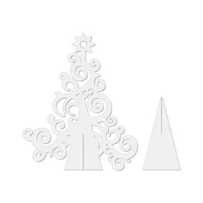 Árvore De Natal Com Arabescos 25cmx30cm - Cria Arte Laser Branco