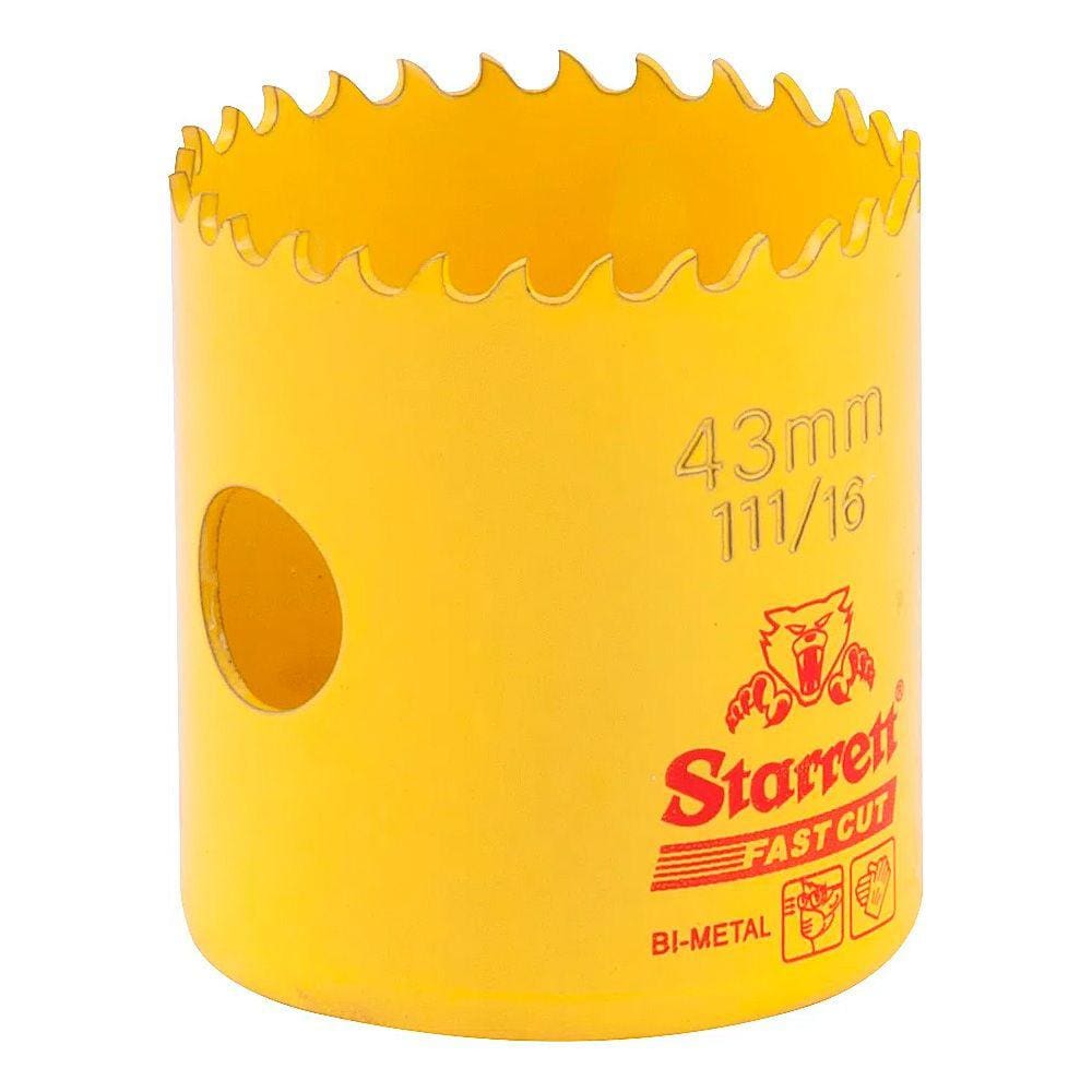 Serra Copo De Aço Rápido Bimetal 43mm 1.11/16 H1116 Starrett