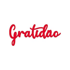 Arte Gratidão 36cmx16cm - Cria Arte Laser Vermelho