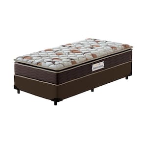 Cama Box Solteiro Marrom + Colchão de Espuma D45 - Probel - Guarda-Costas ProForce Plus 88x188x63cm