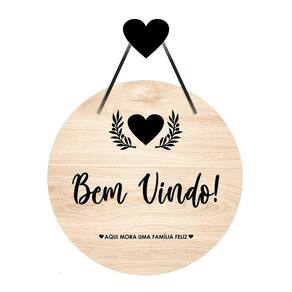 Flâmula Bem Vindo! 30cmx30cm - Cria Arte Laser Preto