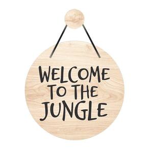 Flâmula Welcome To The Jungle 30cmx30cm- Cria Arte Laser Madeira Clara