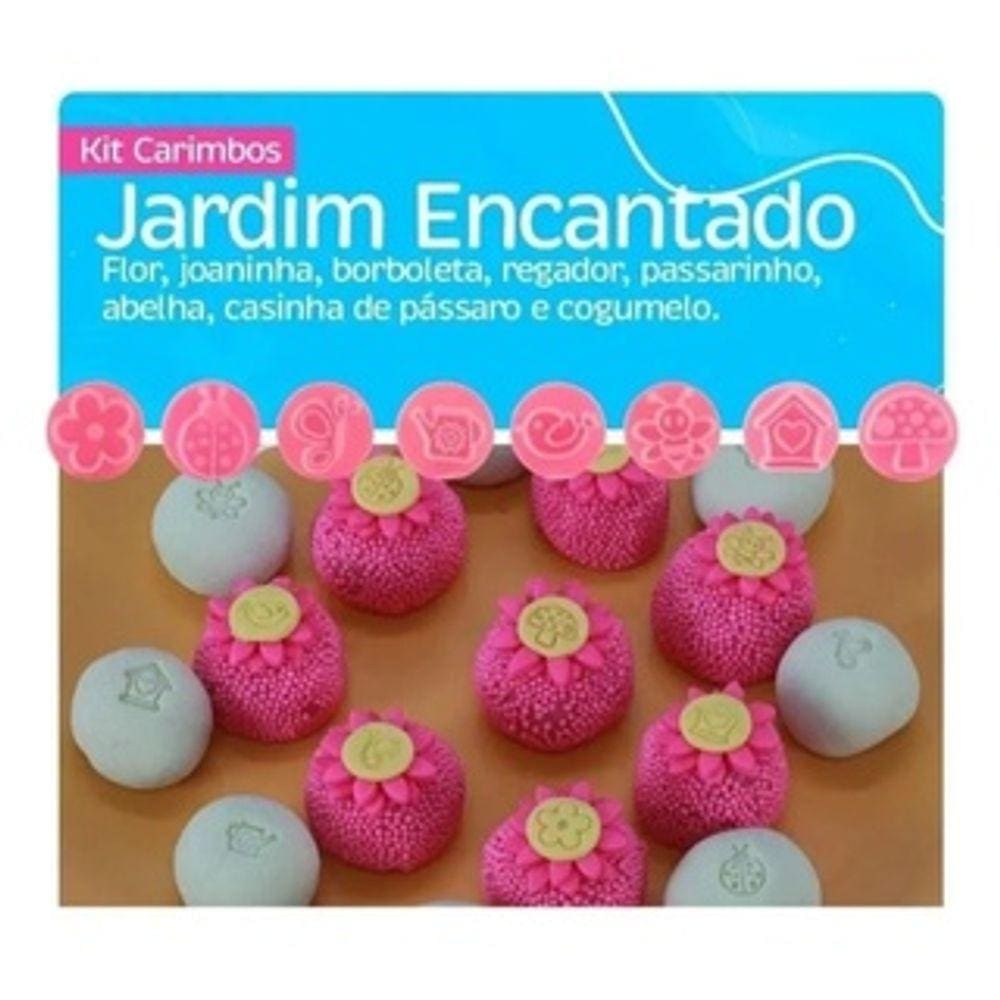 Kit Carimbos Jardim Encantado Blue Star 9 Peças