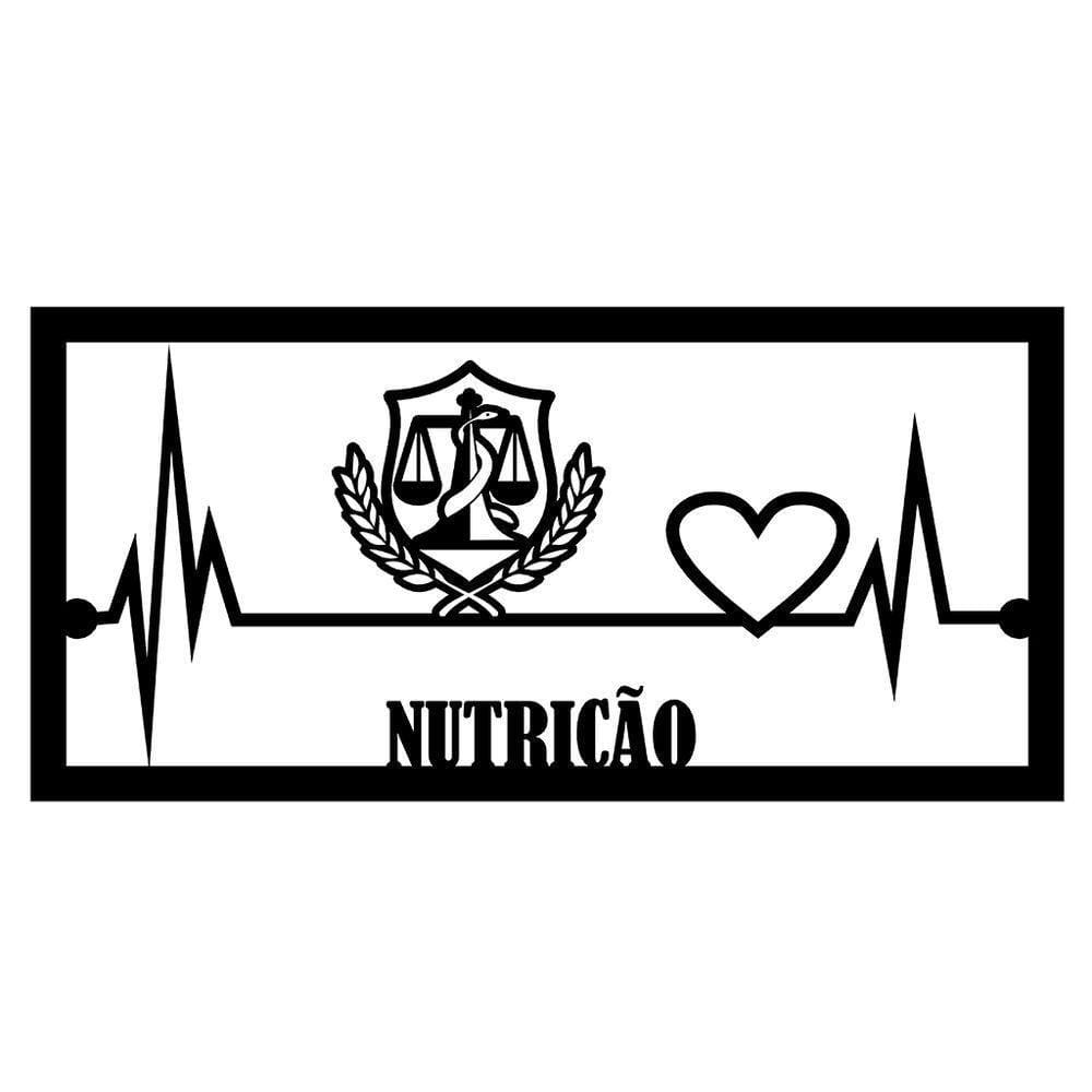 Quadro Nutrição 60cmx29cm - Cria Arte Laser Preto
