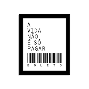 Quadro Boleto 24cmx28,5cm - Cria Arte Laser Preto