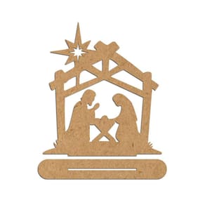 Presépio 01 Mdf Cru Com Base 18cmx20cm - Cria Arte Laser Cru