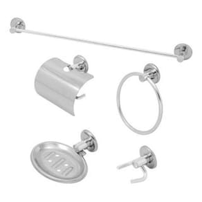 Kit Para Banheiro Luxo Square Cromado