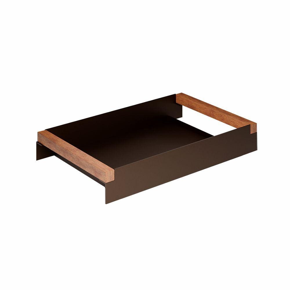 Bandeja Decorativa em Aço Carbono Linha Nexo Cor Corten 40x25cm