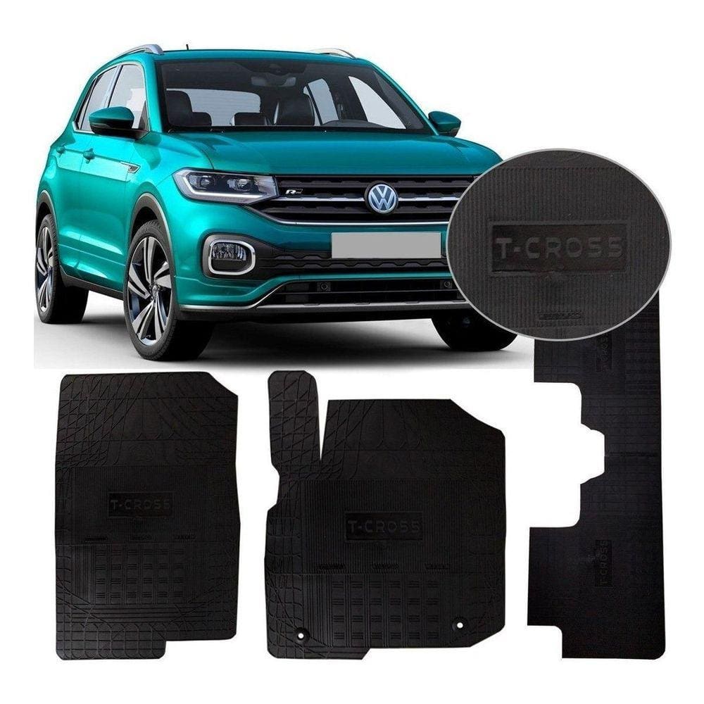 Jogo Tapete Interno Reforçado Vw T-Cross 2018 Em Diante Preto Especifico