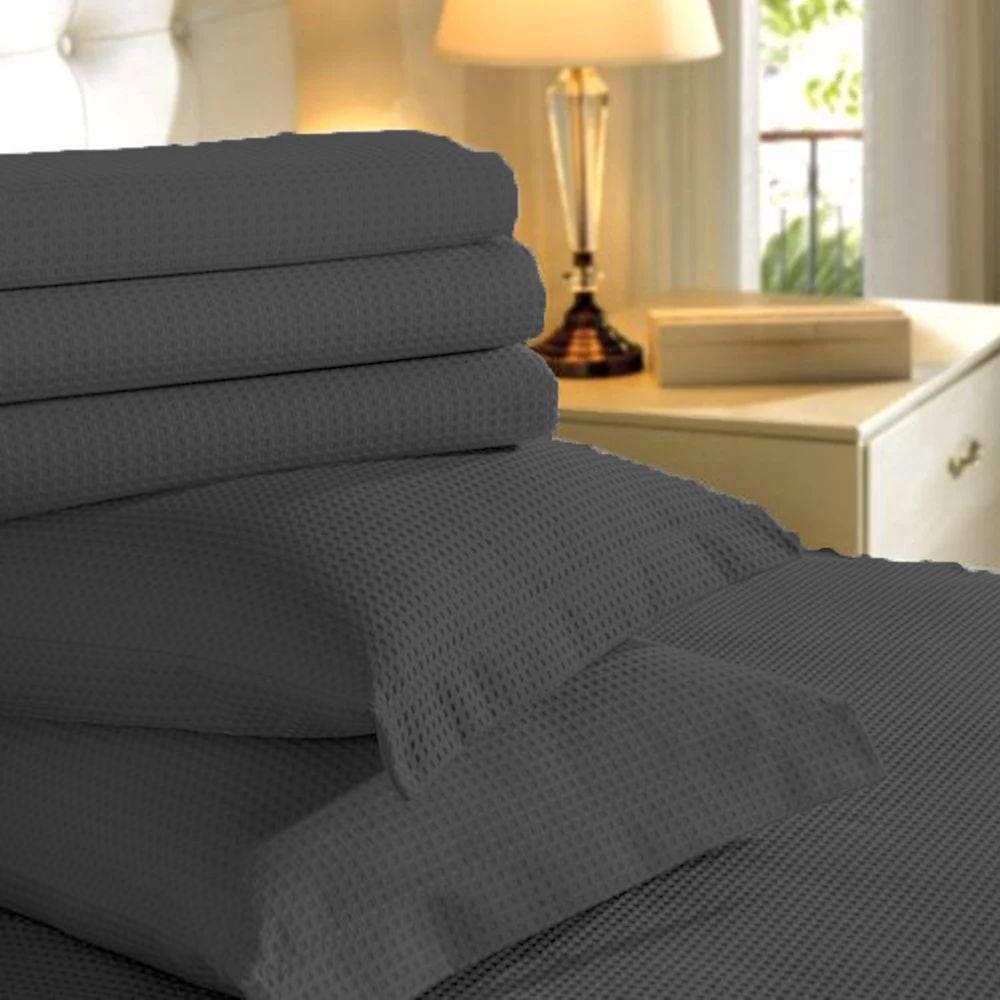 Colcha Casal Piquet Teka Genova Cinza Escuro 100% Algodão