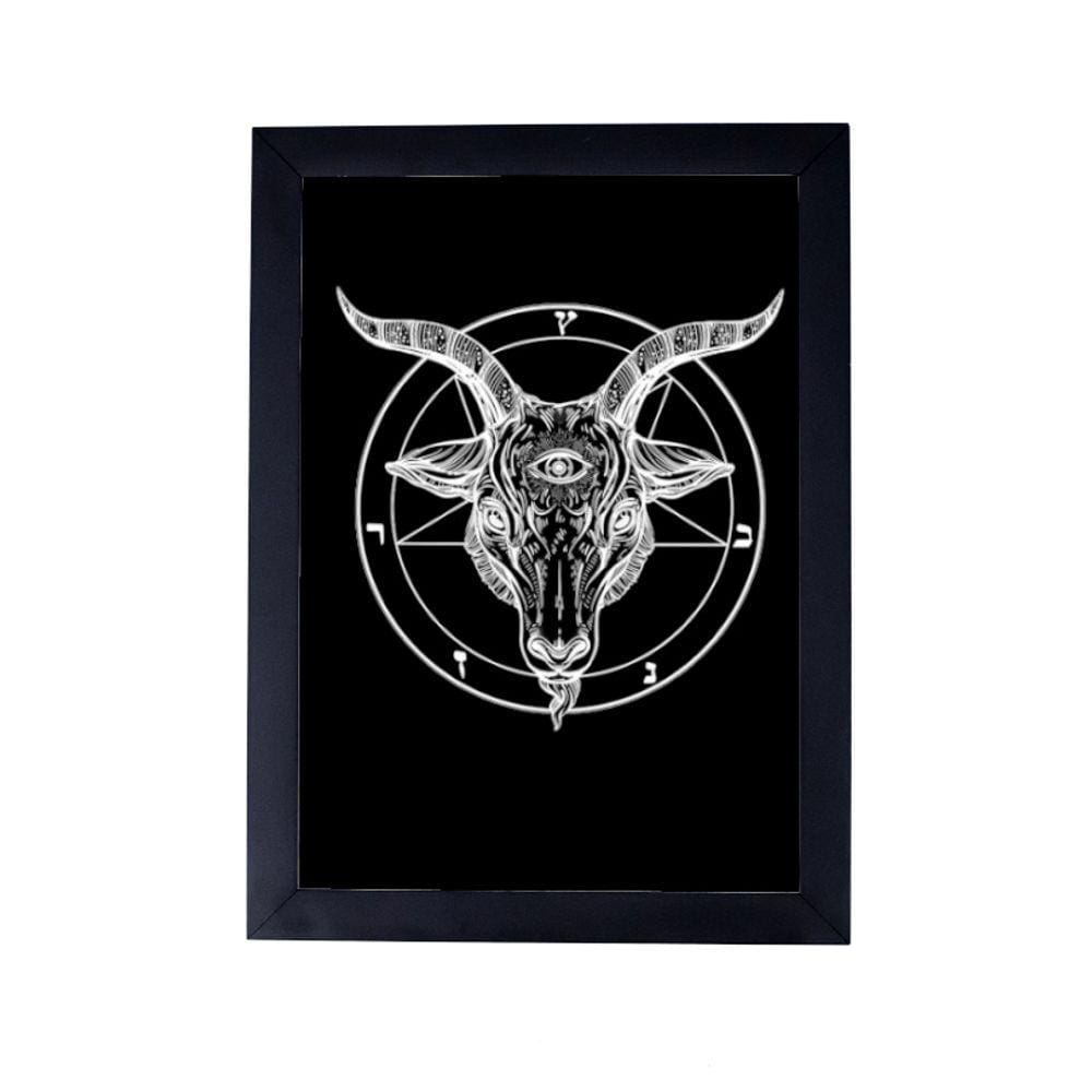 Quadro poster com moldura satanismo bode P8383