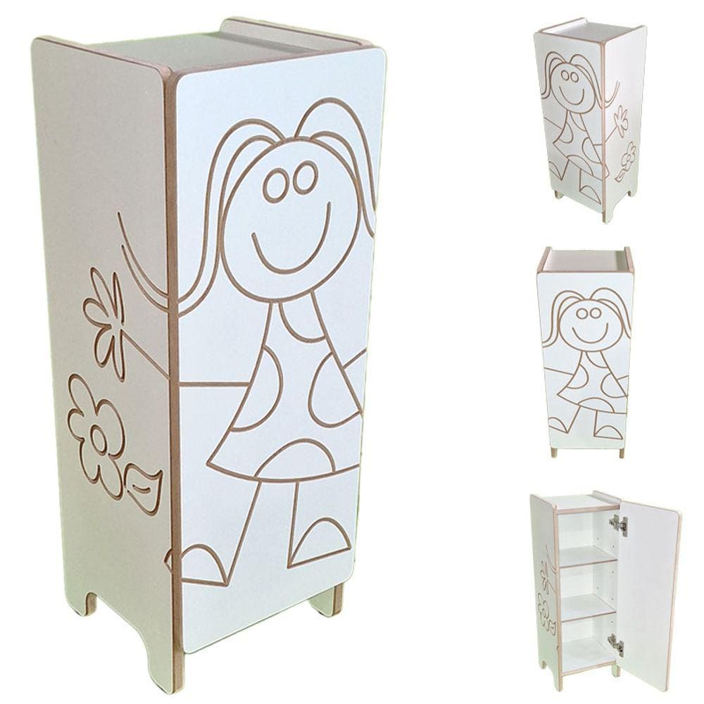 Armário 3D Gabinete Banheiro Quarto MDF Menina