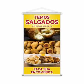 Banner Temos Salgados Diversos Sabores Encomenda 80X50Cm