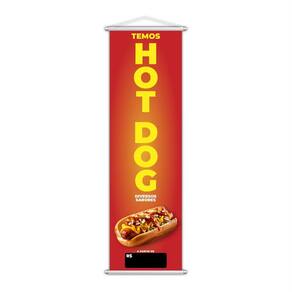 Banner Temos Hot Dog Diversos Sabores Lanche 100X30Cm