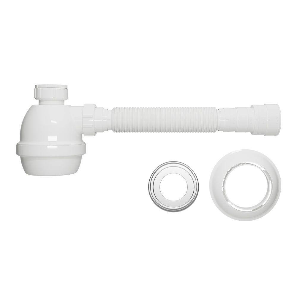 Sifão Sanfonado Extensível Blukit com Copo 79,5Cm Branco Universal