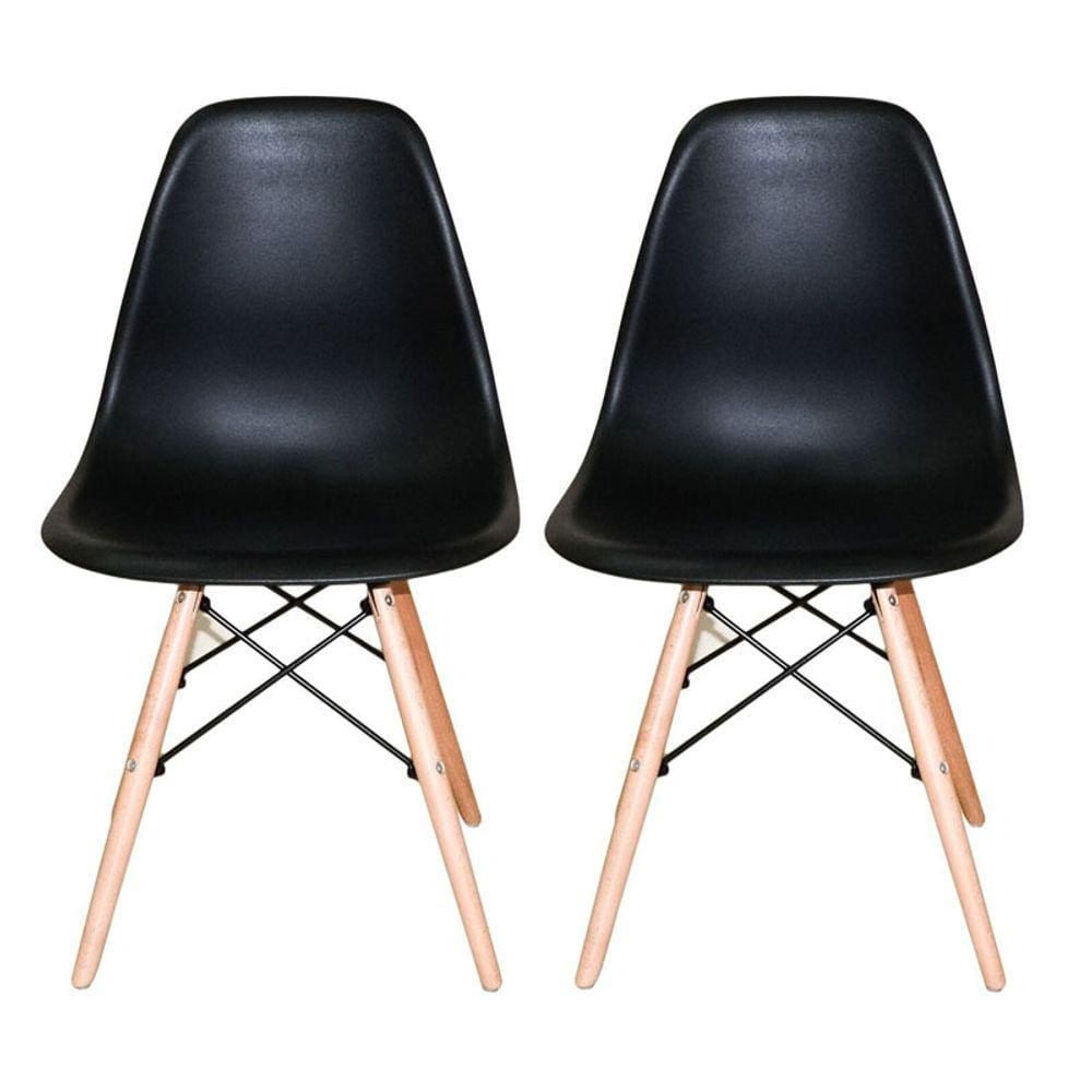 Conjunto 2 Cadeiras Eames Eiffel - Preta