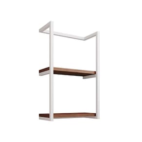 Toalheiro Para Banheiro Estilo Industrial Sahy - Branco E Prateleira Imbuia - Cor: Branco