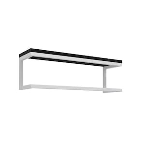 Toalheiro Para Banheiro Estilo Industrial Ita - Branco E Prateleira Preta - Cor: Branco