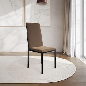 Cadeira De Jantar Estofada Mônaco Premium Marrom - Cor: Preto