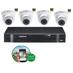Kit 4 Câmeras De Segurança 2 MP Full Hd  1080p Dvr Intelbras mhdx Full Hd